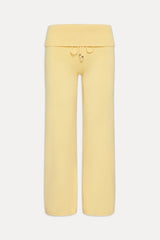 Dawson Knit Fold Over Pants - Vanilla Sugar