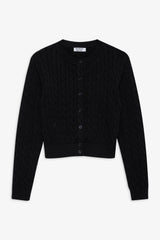 Dudley Cable Knit Cardigan - Black