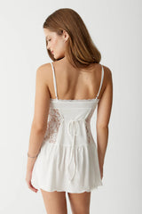 Donna Embroidered Mini Dress - White