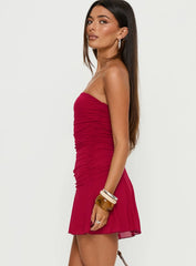 Rafaela Strapless Mini Dress Ruby
