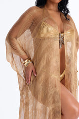 Letty Swim Cover Up Kimono - Gold