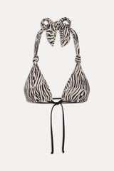 Kealy Halter Bikini Top - Zebra