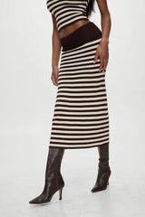 x BELLA HADID Tucker Knit Midi Skirt - Cowboy Stripe