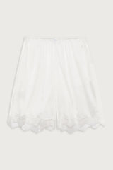 Snuggle Satin Capri Short - White