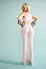 Zippy High Waist Flare Legging - Icy Pink