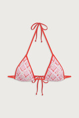Nick Triangle Floral Bikini Top - Red Rover