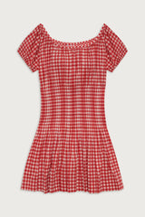 Sadie Gingham Mini Dress -  Cherry Gingham