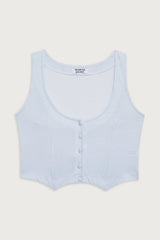 Nantucket Striped Cotton Vest - Sleepy Stripe