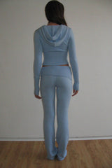 Fleur Cloud Knit Low Rise Pant - Cornflower