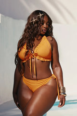 Ariel Ruched 2 Piece Bikini - Orange