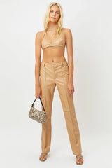 Claudia Vegan Leather Bra Top - Earth