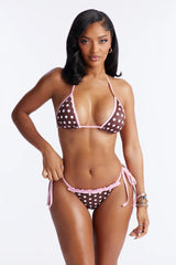 Polly Polka Dot Ruffle 2 Piece Bikini - Brown/combo