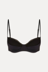 Austin Ruffle Underwire Bikini Top - Black