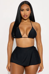 Summer Flirt Side Slit Skirtini 2 Piece Bikini - Black