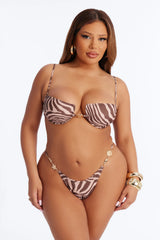Nothing Just A Stripe Hardware 2 Piece Bikini - Tan/Multi