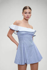 Lilah Striped Mini Dres - Midnight Stripe