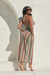 Gianna Crochet Cover Up Maxi Dress - Blue/combo