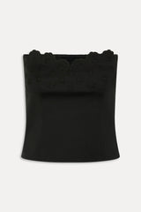 Twilight Embroidered Corset Top - Black