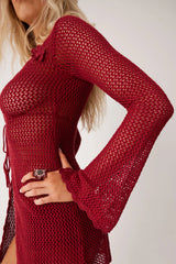 Collette Crochet Tunic - Ruby