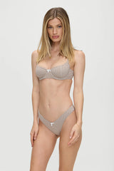 Cola Gingham Underwire Bikini Top - Brown Gingham