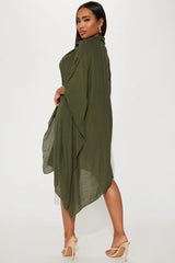 Megan Swim Cover Up Kimono - Olive