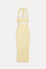 Darcy Satin Midi Dress - Whipped Butter