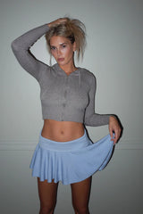 Claude Lightweight Knit Mini Skirt - Cornflower