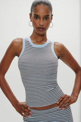 Cuddle Knit Tank Top - Montauk Stripe