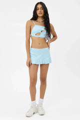 Andrea Iridescent Ruffle Skirt - Cloud Chaser