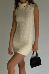 Storm Cable Cloud Knit Mini Dress - French Vanilla
