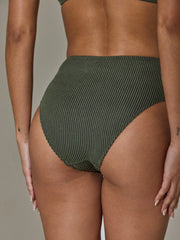 Flamenco Crinkle Bikini Bottoms in Khaki