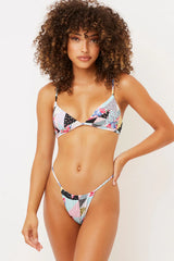 Francesca String Thong Bikini Bottom - Patchwork
