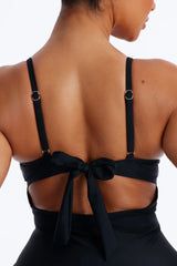 Happiest Hour 1 Piece Ruched Underwire Swimsuit - Black
