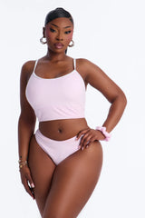 The Way I See It Bikini And Coverup Short Set - Pink
