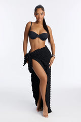 Bri Bubble Maxi Cover Up Tie Sarong - Black
