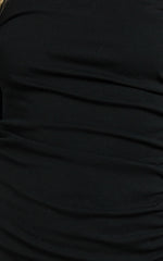 Carla Mini Dress - Rolled High Neck Bodycon Dress in Black