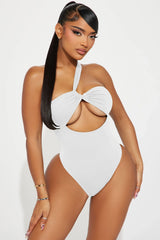 Ready For The Summer Cutout 1 Piece Swimsuit - White