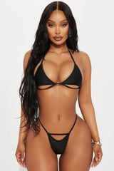 Poolside Peekaboo Cutout 2 Piece Bikini - Black