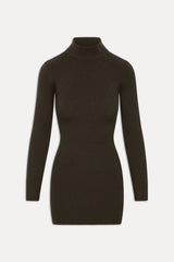 Date Night Knit Mini Dress - Chocolate Brown