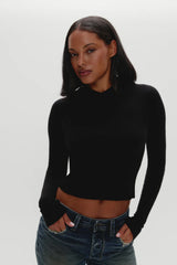 Hazel Knit Hoodie - Black