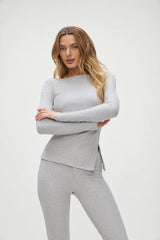 Talia Long Sleeve Shirt - Heather Grey