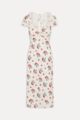 Delicate Lace Midi Dress - Cherry Flower