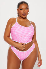 Honolulu Tankini 2 Piece Bikini - Hot Pink/combo