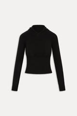 Hazel Knit Hoodie - Black