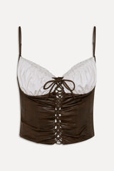 x BELLA HADID Ranch Corset Bikini Top - Cocoa