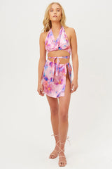 Dani Silk Skirt - Watercolor Floral