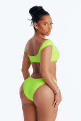 Beach Princess 2 Piece Off Shoulder Bikini Set - Yellow