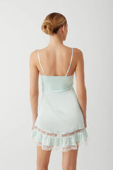 Carson Satin Mini Dress - Pistachio