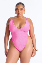 Getting Lost Together 1 Piece Swimsuit - Hot Pink