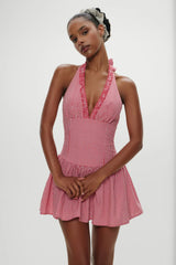 Scout Halter Cotton Mini Dress - Picnic Basket
